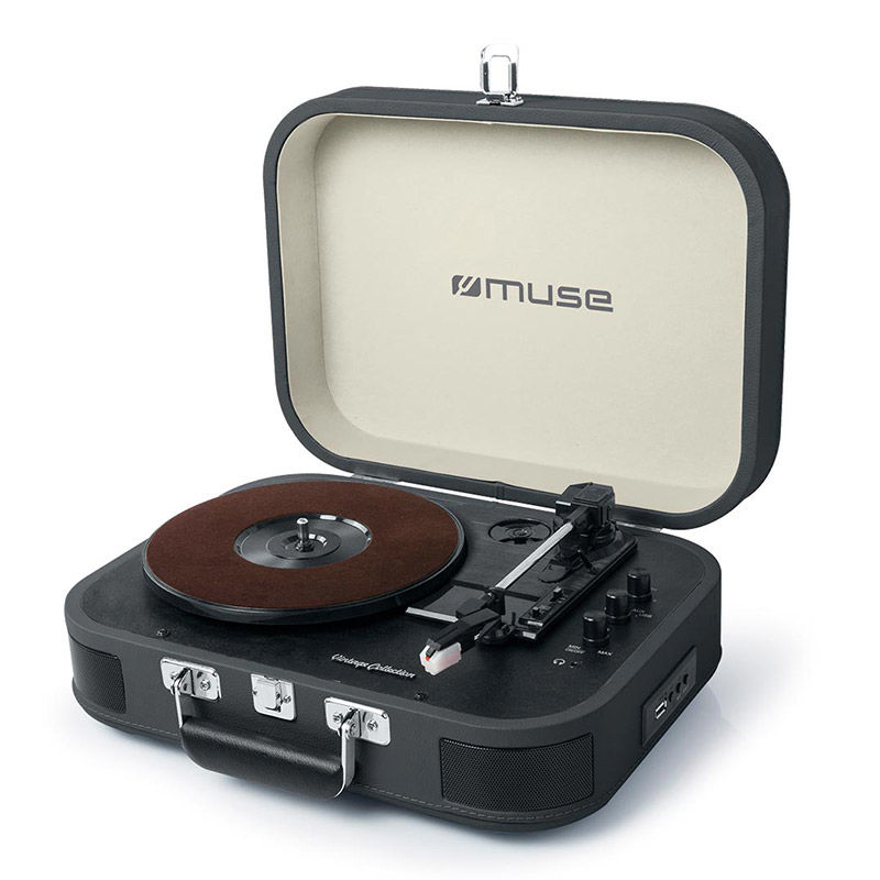 Muse MT-201DG Βαλιτσάκι Πικάπ με Ενσωματωμένα Ηχεία και Bluetooth Μαύρο  (230135)